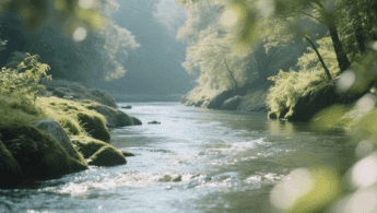 A calm river flowing gently